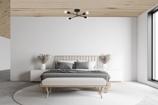 LED Přisazený lustr CAMBRIDGE 4xE27/8W/230V černá