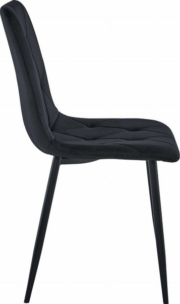 Židle Valora LIBRA Černý samet Černé nohy x4 | 4 moderní černé židle s jednotným designem