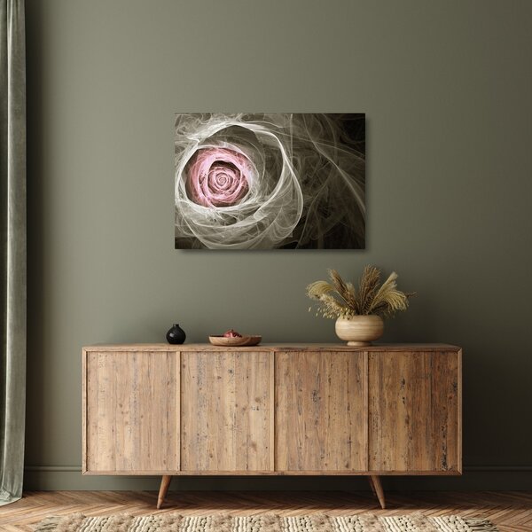 Skleněný obraz - Abstraktní růže světle růžová (70x50 cm)