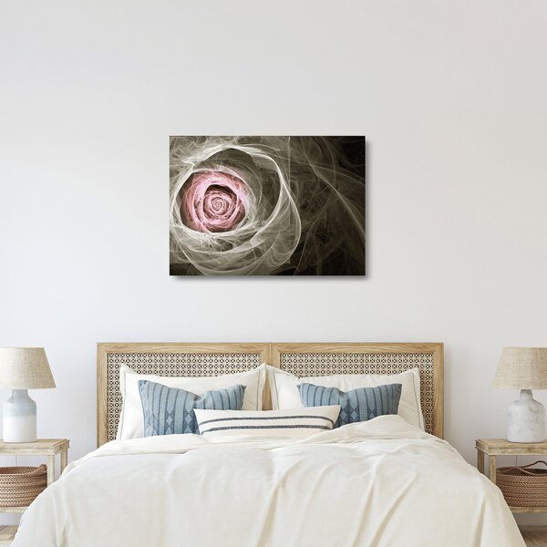 Skleněný obraz - Abstraktní růže světle růžová (70x50 cm)