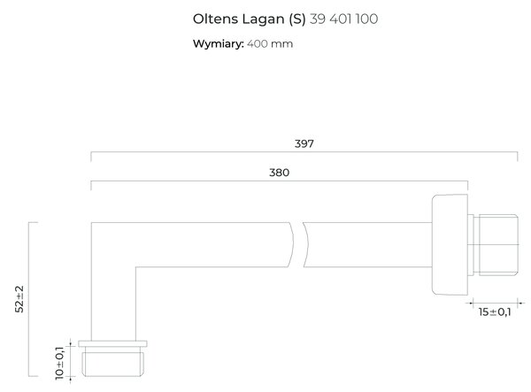 Oltens Lagan nástěnné rameno chrom 39401100