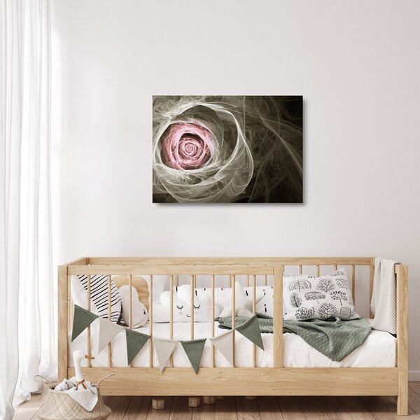 Skleněný obraz - Abstraktní růže světle růžová (70x50 cm)