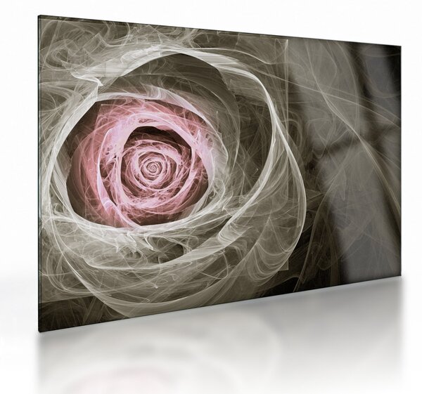 Skleněný obraz - Abstraktní růže světle růžová (70x50 cm)