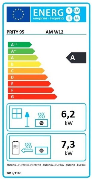 EEK A - Kamna na dřevo Vedoucí kamna Teplovodní kotel Prity AM W12 12+4 kw
