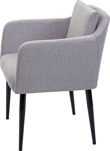 Sada 2 jídelních židlí HWC-H93, kuchyňská židle křeslo židle látka/textil světle šedá