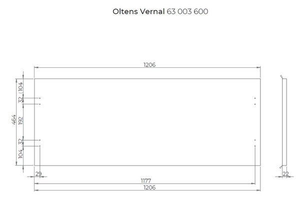 Oltens Vernal deska na skříňku 120.6x46.4 cm dub 63003600