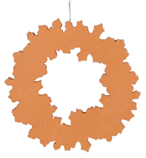 Hnědá závěsná vánoční dekorace / věnec s umělými perníčky Met Glazuur II – 18x2 cm