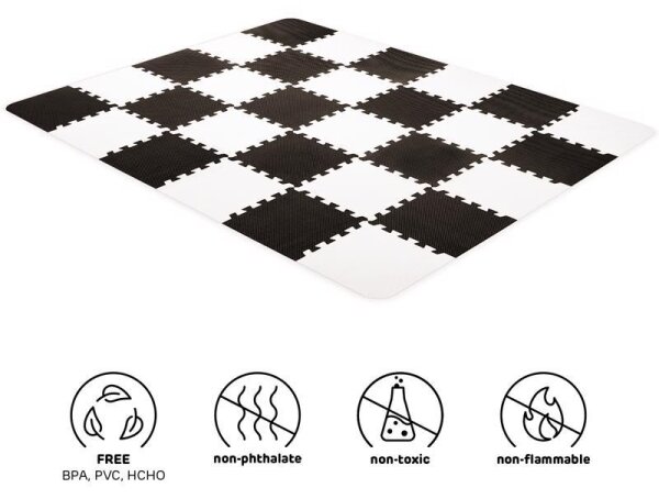 KINDERKRAFT - Pěnové puzzle LUNO 30ks černá/bílá