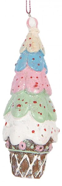 Barevná vánoční ozdoba stromeček / dortík Niom – 5x13 cm