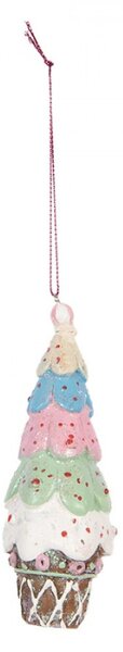 Barevná vánoční ozdoba stromeček / dortík Niom – 5x13 cm