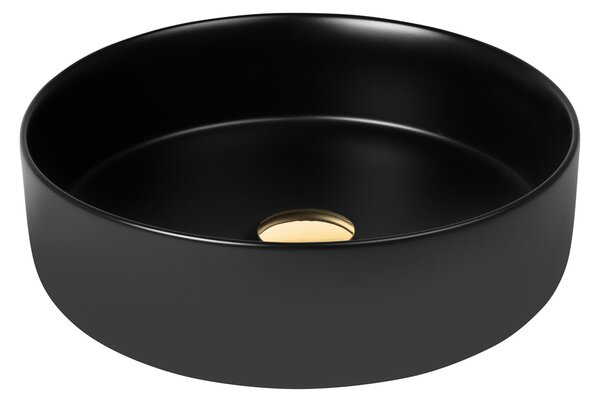 Oltens Lagde umyvadlo 35.5x35.5 cm kulatý na pult černá 40304300
