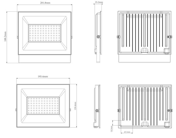 LED reflektor 70W 6300 lm - voděodolný neutrální bílá 4000K