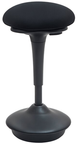 HOMCOM Stojící stolička, ergonomická stolička, výškově nastavitelná 70-90 cm, 360° otáčecí sedadlo, široká základna s protiskluzovými podložkami a pol