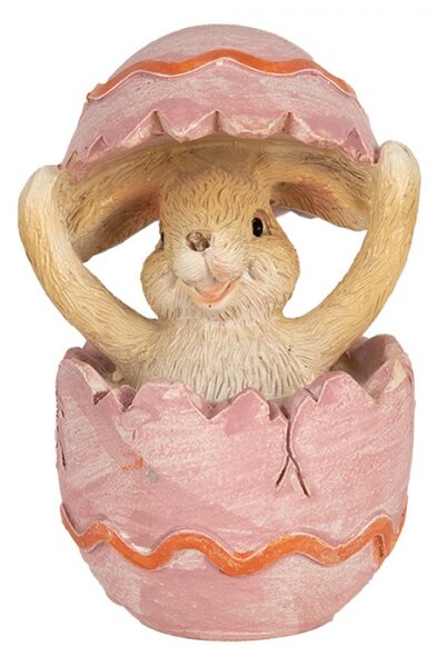 Figurka štastného zajíčka v růžovém vajíčku – 8 cm
