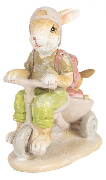 Figurka králičích brášku jedoucí na tříkolce – 12 cm