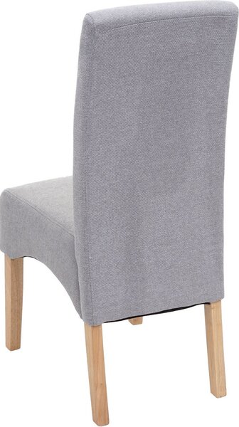 Sada 6 jídelních židlí Latina, kuchyňská židle, tkanina/textil s certifikátem světle šedá, světlé nohy