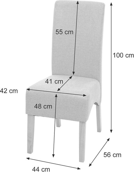 Sada dvou jídelních židlí Latina, kuchyňská židle, potah: látka/textil, , barva: tmavě šedá, nohy: světlé