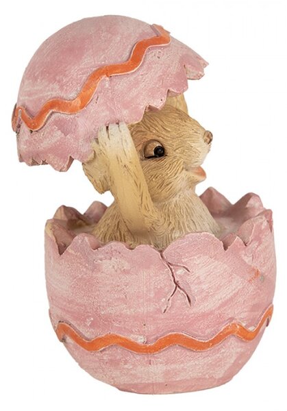 Figurka štastného zajíčka v růžovém vajíčku – 8 cm