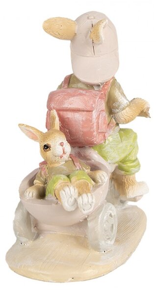 Figurka králičích brášku jedoucí na tříkolce – 12 cm