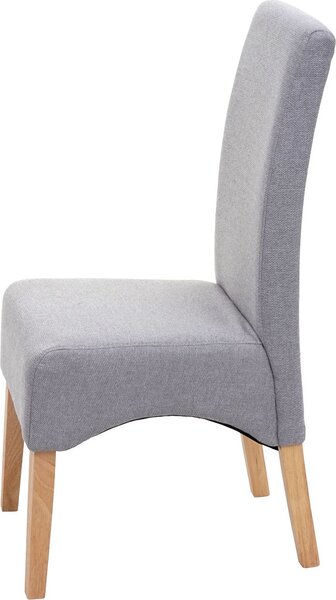 Sada 6 jídelních židlí Latina, kuchyňská židle, tkanina/textil s certifikátem světle šedá, světlé nohy