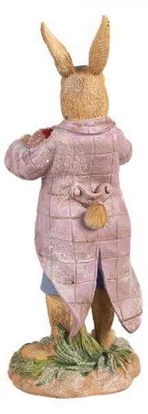 Figurka králička v oblečku držící červené srdíčko – 20 cm