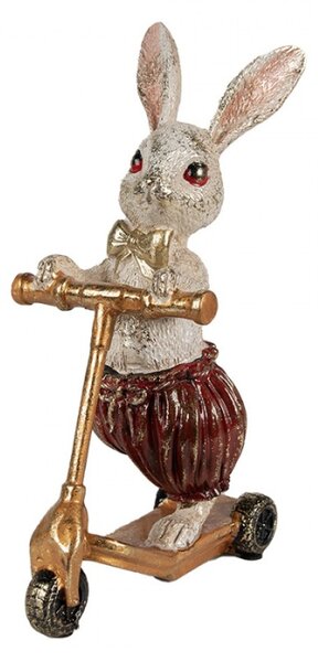 Figurka králička se zlatým motýlkem na koloběžce – 25 cm
