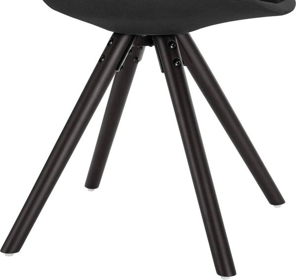 Happyment Zizi návštěvnická židle – černá – jídelní židle – samet – dřevěné nohy – sada 2 ks – výška sedáku 46 cm – Deluxe