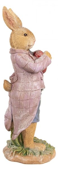 Figurka králička v oblečku držící červené srdíčko – 20 cm