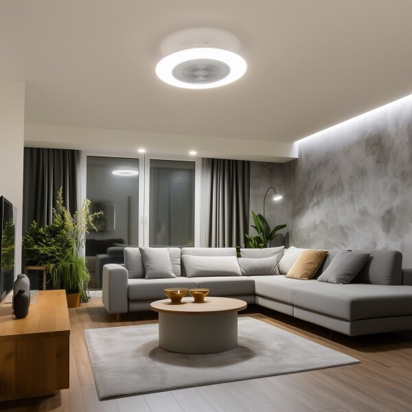 Brilagi - LED Stmívatelné svítidlo s ventilátorem AURA LED/38W/230V stříbrná +DO