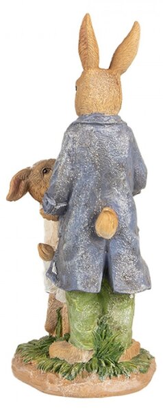 Figurka králičího taťky se synem malující vajíčko – 21 cm