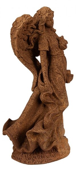 Náboženská socha andělíčka na podstavci s ptáčkem Bartholomeus – 23 cm