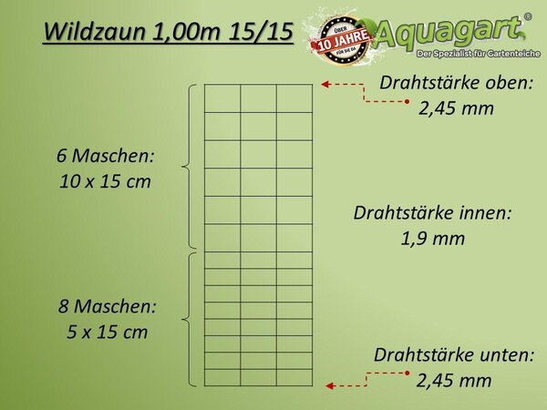 150m oplocení pro volně žijící zvířata lesnické oplocení z uzlového drátu 100/15/15 těžká verze