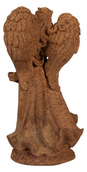 Náboženská socha andělíčka na podstavci s ptáčkem Bartholomeus – 23 cm