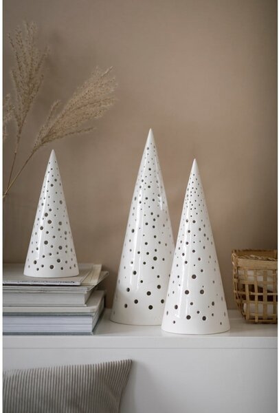 Bílý vánoční svícen z kostního porcelánu Kähler Design Nobili, výška 19 cm