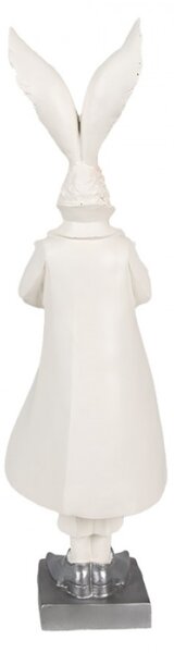 Velká figurka fešáckého králíčka v obleku a kávičkou – 47 cm