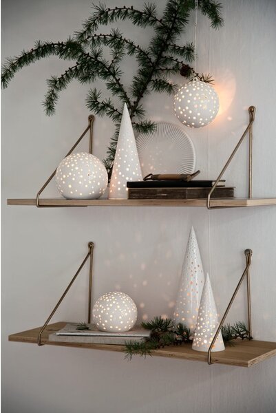 Bílý vánoční svícen z kostního porcelánu Kähler Design Nobili, výška 19 cm