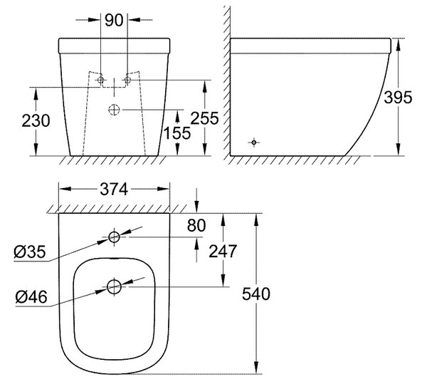 Grohe Euro Ceramic bidet stojící bílá 39340000
