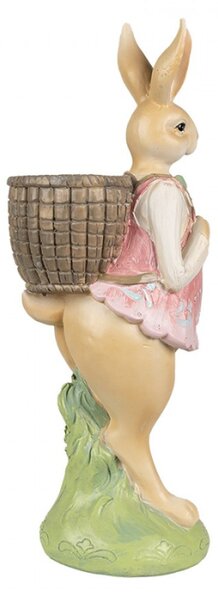Velikonoční figurka králičí slečny s motýlkem a plnou nůší – 31 cm