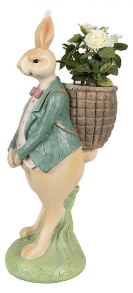 Velikonoční figurka králíčka s motýlkem a plnou nůší – 30 cm