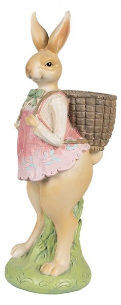 Velikonoční figurka králičí slečny s motýlkem a plnou nůší – 31 cm