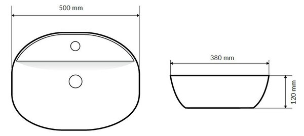 Actima Ronity umyvadlo 50x38 cm obdélníkový na pult bílá lesk CEAC.2901.500.WH