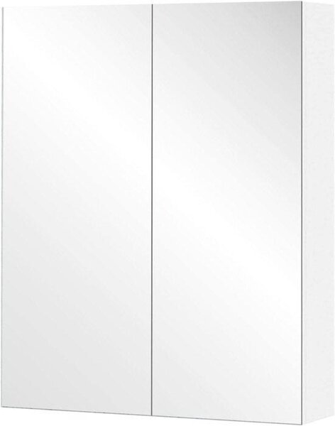 Pověsit zrcadlo skříň - Dvojité dveře skříň - Organizační koupelna - velká kapacita - 60x75 cm - bílá