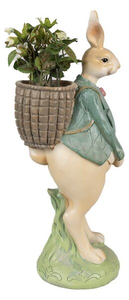 Velikonoční figurka králíčka s motýlkem a plnou nůší – 30 cm