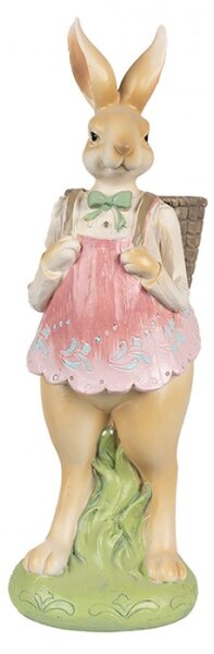 Velikonoční figurka králičí slečny s motýlkem a plnou nůší – 31 cm