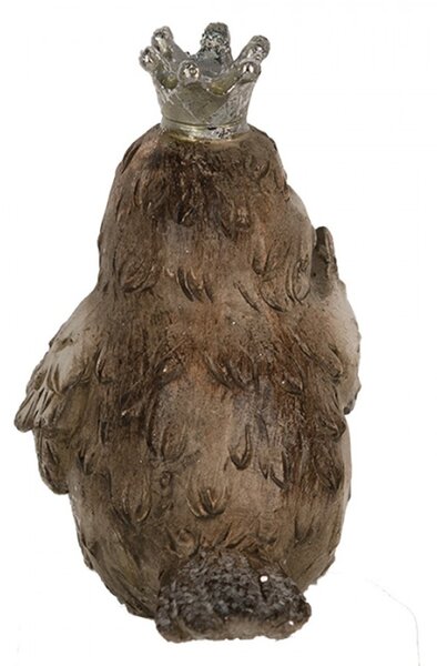 Dekorativní buddhistická figurka ptáčka Iwazaru se stříbrnou korunkou – 9 cm