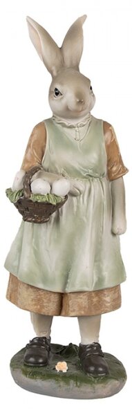 Velikonoční figurka králíčí maminky s košíkem vajíček – 25 cm