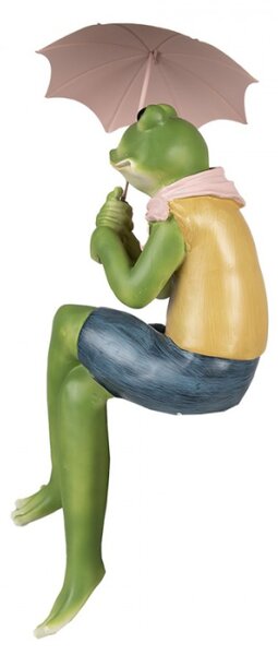 Velká figurka žabáka s deštníkem – 42 cm