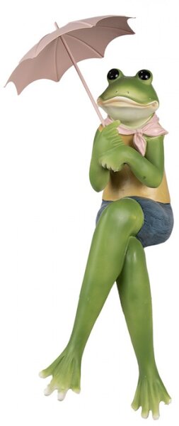 Velká figurka žabáka s deštníkem – 42 cm