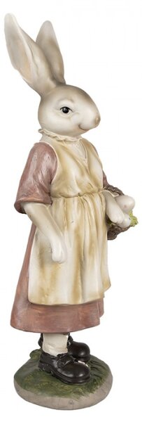 Velikonoční figurka králíčí maminky s košíkem puntíkatých vajíček – 38 cm