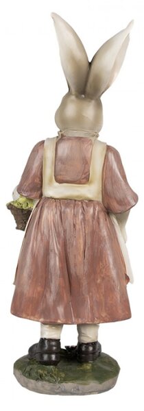 Velikonoční figurka králíčí maminky s košíkem puntíkatých vajíček – 38 cm